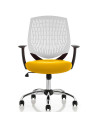Dura Office Chair White Back Bespoke Colour Seat Senna Yellow KCUP1706