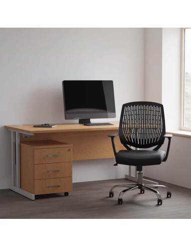 Dura Task Operator Medium Back Office Chair Black With Arms OP000014