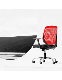 Dura Task Operator Medium Back Office Chair Red With Arms OP000020 2