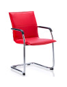 Echo Cantilever Office Chair Red Soft Bonded Leather With Arms BR000037