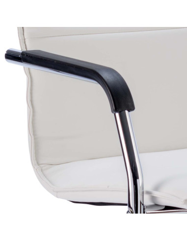 Echo Cantilever Office Chair White Soft Bonded Leather With Arms BR000038