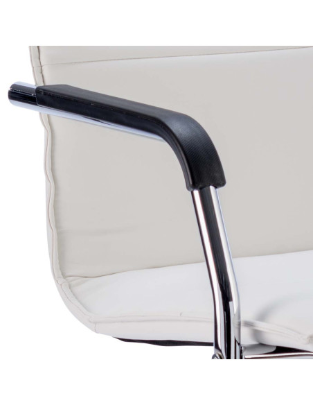 Echo Cantilever Office Chair White Soft Bonded Leather With Arms BR000038 - pic 33164 | FastDaddyshop
