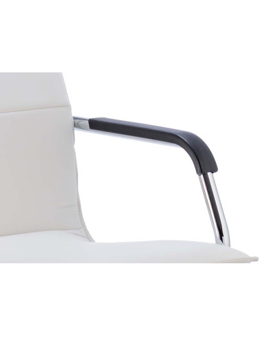 Echo Cantilever Office Chair White Soft Bonded Leather With Arms BR000038