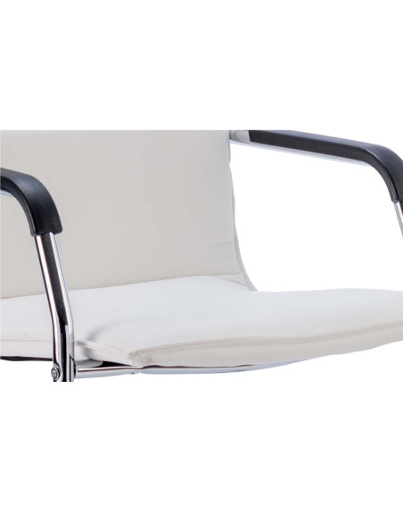Echo Cantilever Office Chair White Soft Bonded Leather With Arms BR000038 - pic 33166 | FastDaddyshop