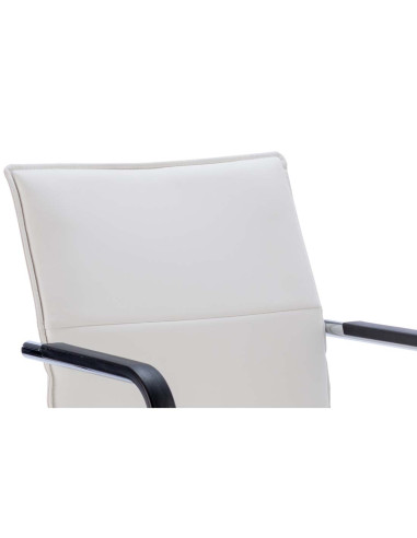 Echo Cantilever Office Chair White Soft Bonded Leather With Arms BR000038
