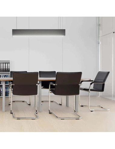 Echo Cantilever Office Chair White Soft Bonded Leather With Arms BR000038