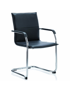 Echo Cantilever Office Chair Black Soft Bonded Leather With Arms BR000178