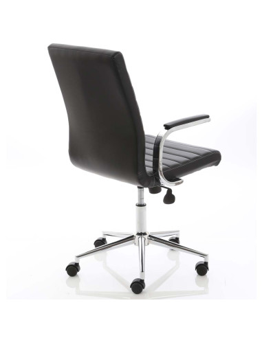 Ezra Medium Back Executive Black Leather Office Chair EX000188