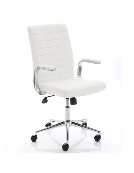 Ezra Medium Back Executive White Leather Office Chair EX000189 - pic 33190 | FastDaddyshop