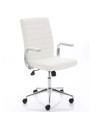 Ezra Medium Back Executive White Leather Office Chair EX000189