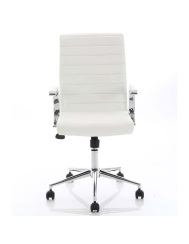Ezra Medium Back Executive White Leather Office Chair EX000189