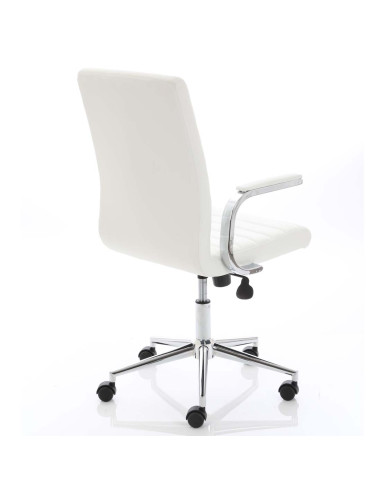 Ezra Medium Back Executive White Leather Office Chair EX000189