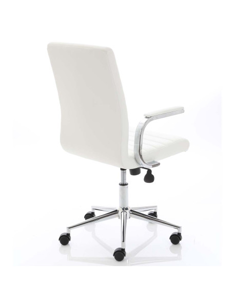 Ezra Medium Back Executive White Leather Office Chair EX000189 - pic 33193 | FastDaddyshop