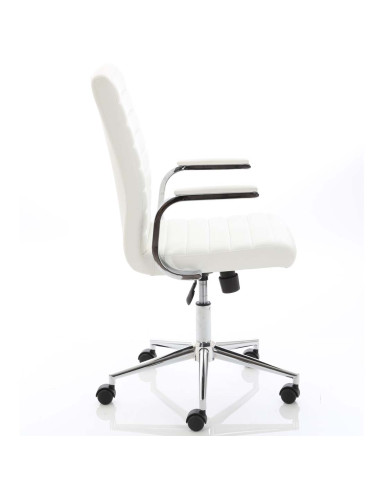 Ezra Medium Back Executive White Leather Office Chair EX000189