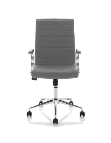 Ezra Medium Back Executive Grey Leather Office Chair EX000245