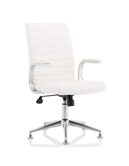 Ezra Executive White Leather Office Chair with Chrome Glides KC0294 - pic 33210 | FastDaddyshop