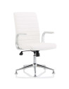 Ezra Executive White Leather Office Chair with Chrome Glides KC0294