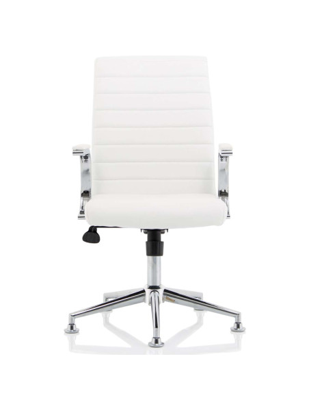 Ezra Executive White Leather Office Chair with Chrome Glides KC0294 - pic 33211 | FastDaddyshop