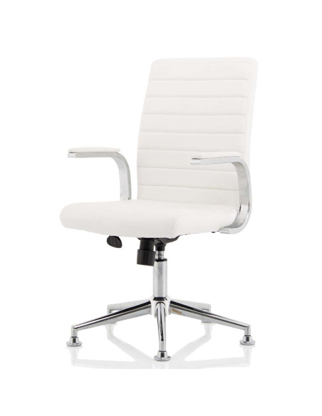 Ezra Executive White Leather Office Chair with Chrome Glides KC0294 - pic 33212 | FastDaddyshop