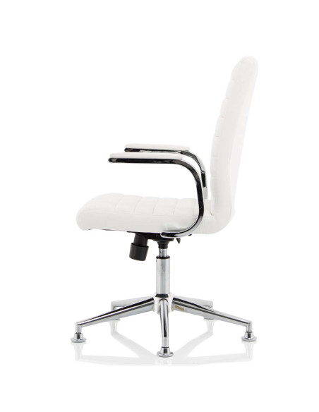 Ezra Executive White Leather Office Chair with Chrome Glides KC0294 - pic 33213 | FastDaddyshop