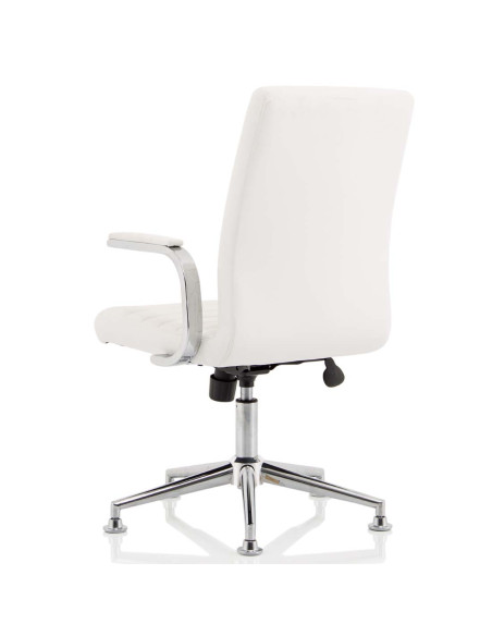 Ezra Executive White Leather Office Chair with Chrome Glides KC0294 - pic 33214 | FastDaddyshop