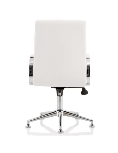Ezra Executive White Leather Office Chair with Chrome Glides KC0294