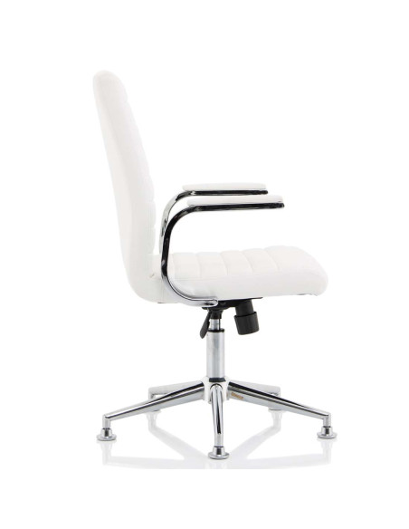 Ezra Executive White Leather Office Chair with Chrome Glides KC0294 - pic 33217 | FastDaddyshop