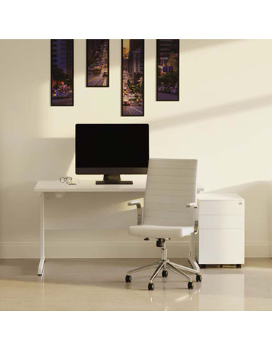 Ezra Executive Black Leather Office Chair With Glides KCUP1692