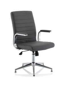 Ezra Executive Grey Leather Office Chair With Glides KCUP1694