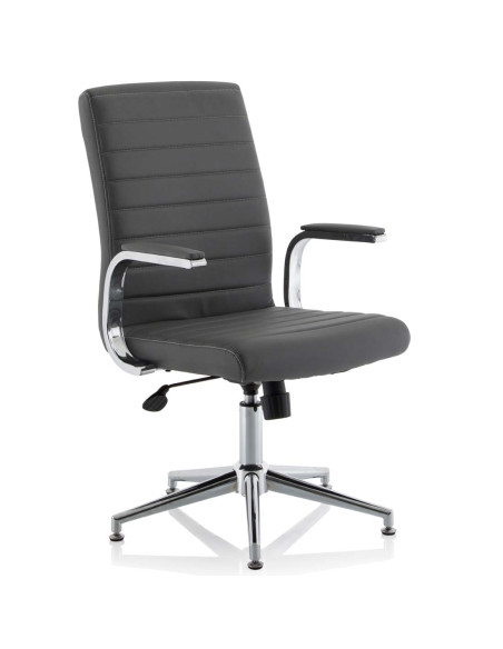 Ezra Executive Grey Leather Office Chair With Glides KCUP1694 - pic 33238 | FastDaddyshop