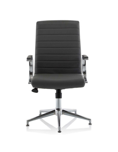 Ezra Executive Grey Leather Office Chair With Glides KCUP1694