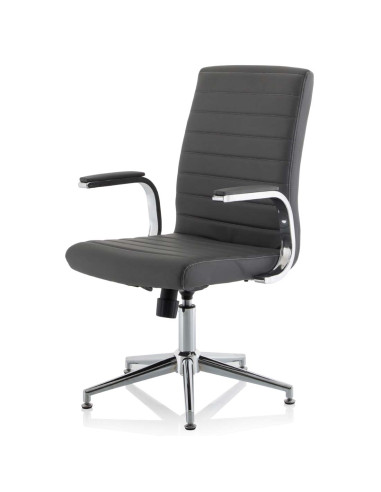 Ezra Executive Grey Leather Office Chair With Glides KCUP1694