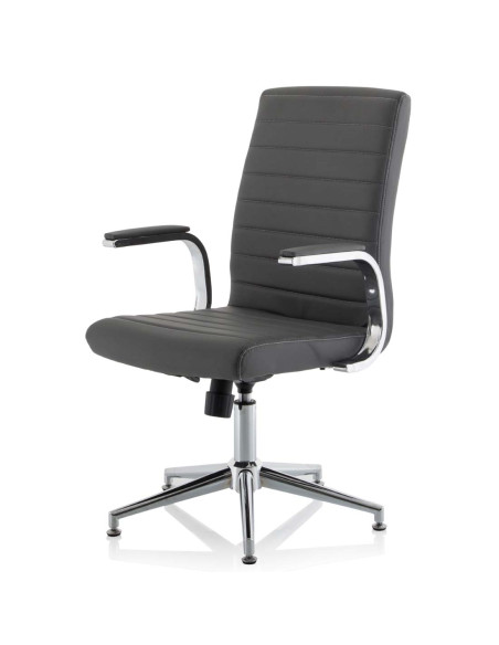 Ezra Executive Grey Leather Office Chair With Glides KCUP1694 - pic 33240 | FastDaddyshop