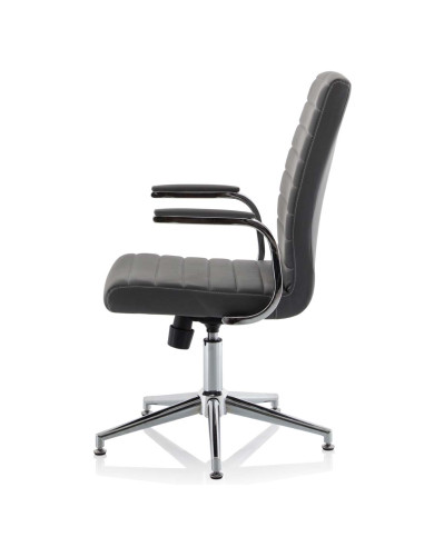 Ezra Executive Grey Leather Office Chair With Glides KCUP1694