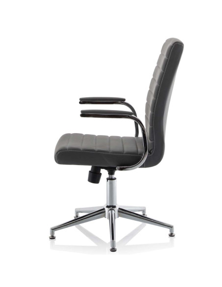 Ezra Executive Grey Leather Office Chair With Glides KCUP1694 - pic 33241 | FastDaddyshop