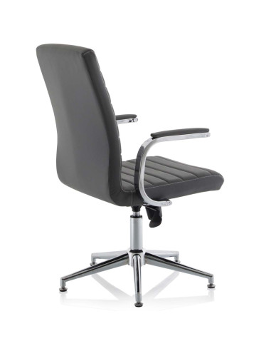 Ezra Executive Grey Leather Office Chair With Glides KCUP1694