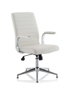 Ezra Executive White Leather Office Chair With Glides KCUP1695