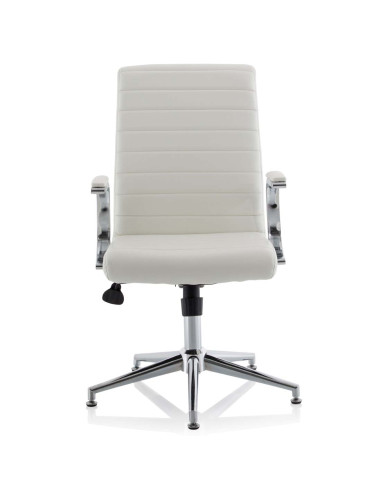 Ezra Executive White Leather Office Chair With Glides KCUP1695