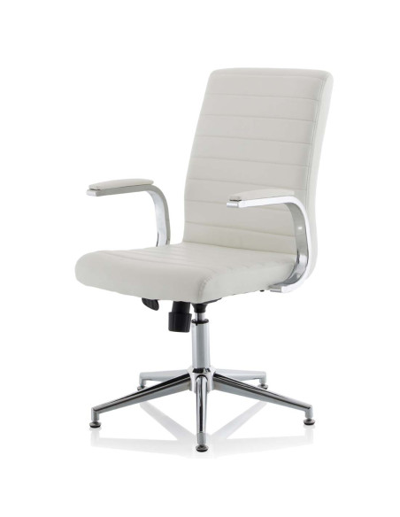 Ezra Executive White Leather Office Chair With Glides KCUP1695 - pic 33250 | FastDaddyshop
