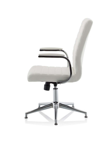 Ezra Executive White Leather Office Chair With Glides KCUP1695