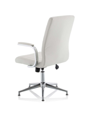 Ezra Executive White Leather Office Chair With Glides KCUP1695