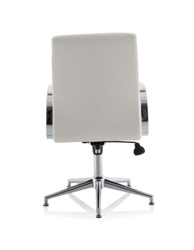 Ezra Executive White Leather Office Chair With Glides KCUP1695
