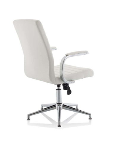 Ezra Executive White Leather Office Chair With Glides KCUP1695
