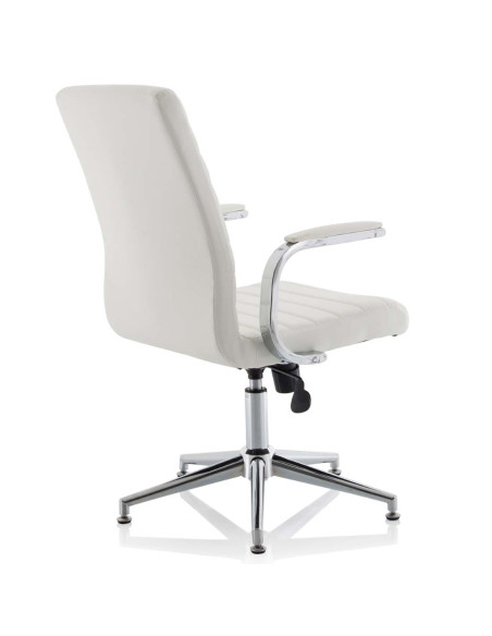Ezra Executive White Leather Office Chair With Glides KCUP1695 - pic 33254 | FastDaddyshop
