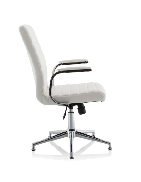 Ezra Executive White Leather Office Chair With Glides KCUP1695 - pic 33255 | FastDaddyshop