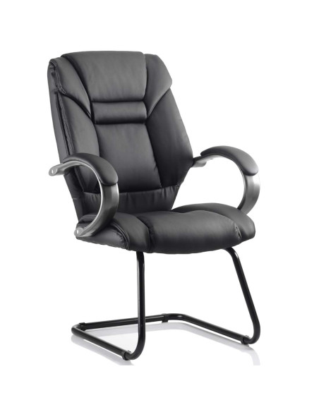 Galloway Cantilever Office Chair Black Leather With Arms KC0119 - pic 33270 | FastDaddyshop