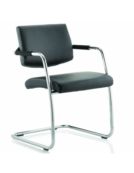 Havanna Visitor Office Chair Black Leather With Arms BR000050 - pic 33277 | FastDaddyshop