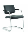 Havanna Visitor Office Chair Black Leather With Arms BR000050