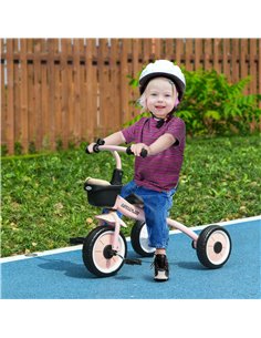 AIYAPLAY Kids Trike, Tricycle, with Adjustable Seat, Basket, Bell, for Ages 2-5 Years - Pink 370-267V00PK 2