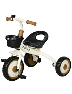 AIYAPLAY Kids Trike, Tricycle, with Adjustable Seat, Basket, Bell, for Ages 2-5 Years - White 370-267V00WT